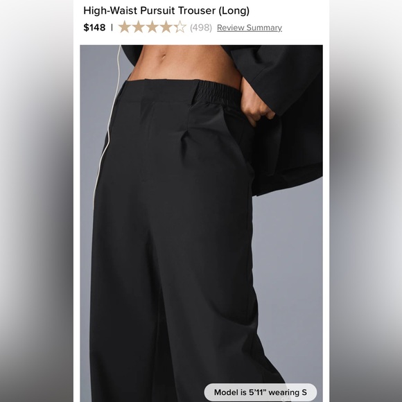 ALO Black High-Waist Pursuit Trousers - Picture 2 of 8